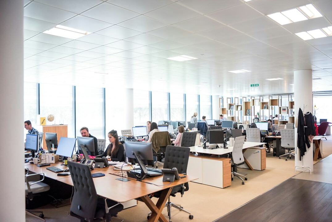insurance office team working